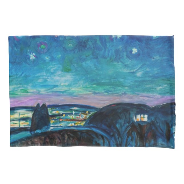 Edvard Munch - Starry Night 1922 Pillow Case (Front)