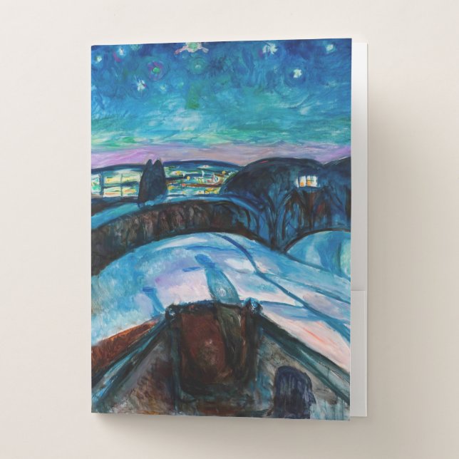 Edvard Munch - Starry Night 1922 Pocket Folder (Front)