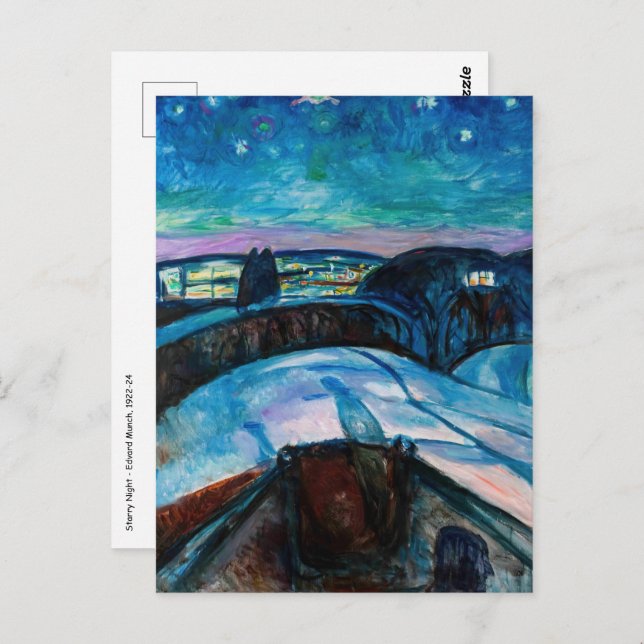 Edvard Munch - Starry Night 1922 Postcard (Front/Back)