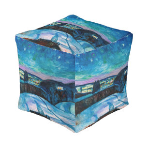 Edvard Munch - Starry Night 1922 Pouf