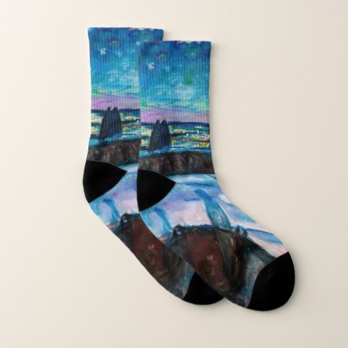 Edvard Munch _ Starry Night 1922 Socks