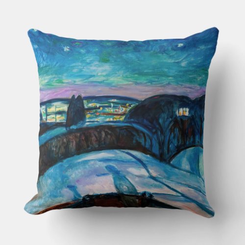 Edvard Munch _ Starry Night 1922 Throw Pillow