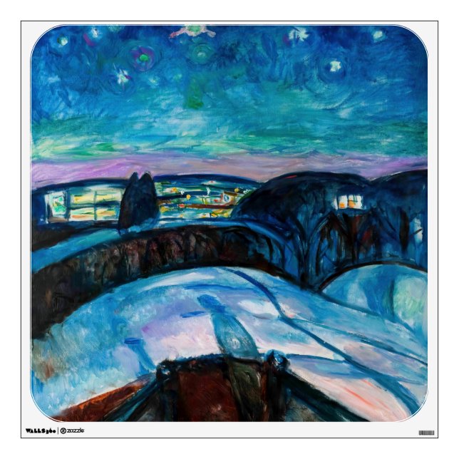 Edvard Munch - Starry Night 1922 Wall Decal (Front)