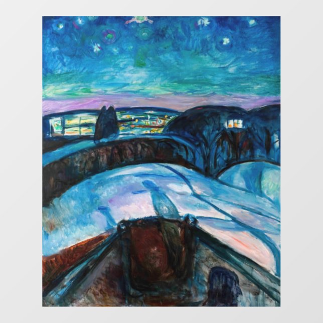 Edvard Munch - Starry Night 1922 Window Cling (Sheet)