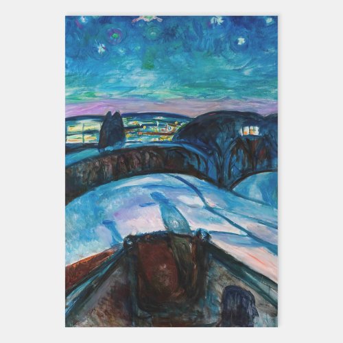 Edvard Munch _ Starry Night 1922 Wrapping Paper Sheets