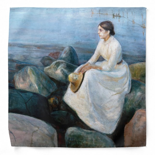 Edvard Munch - Summer Night, Inger on the Beach Bandana (Front)