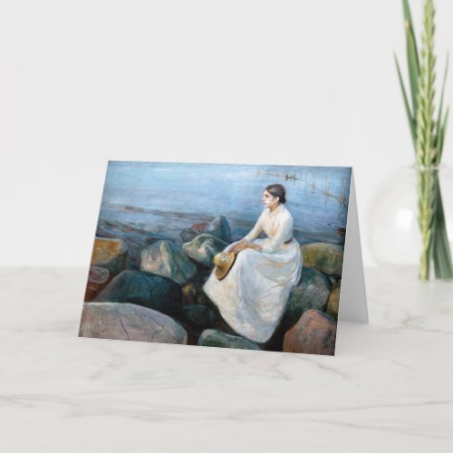 Edvard Munch _ Summer Night Inger on the Beach Card