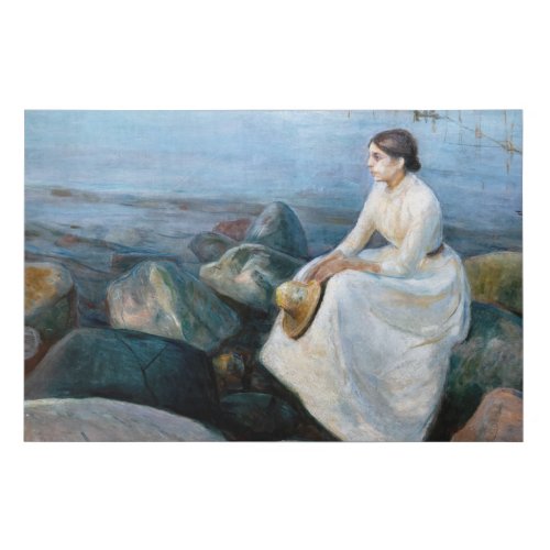 Edvard Munch _ Summer Night Inger on the Beach Faux Canvas Print