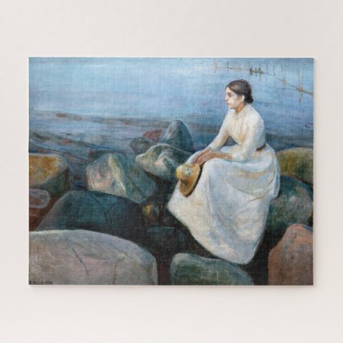 Edvard Munch _ Summer Night Inger on the Beach Jigsaw Puzzle