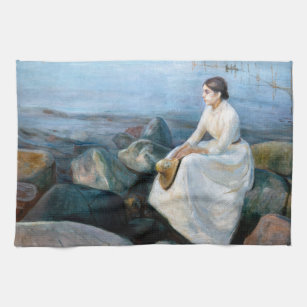 Edvard Munch - Summer Night, Inger on the Beach Kitchen Towel