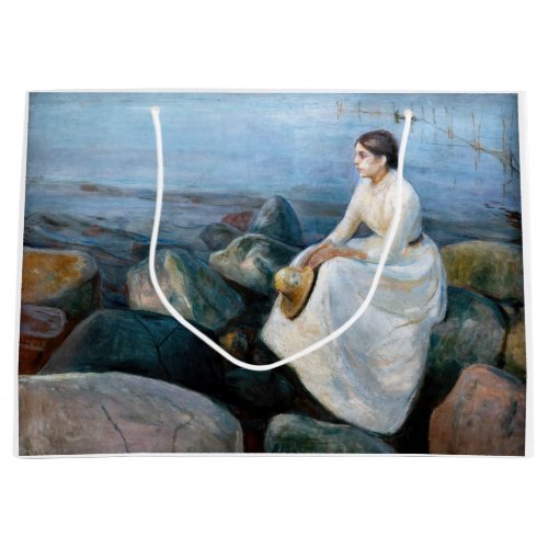 Edvard Munch _ Summer Night Inger on the Beach Large Gift Bag