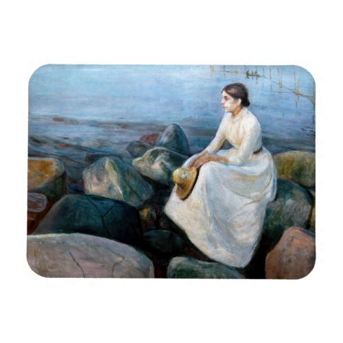 Edvard Munch _ Summer Night Inger on the Beach Magnet