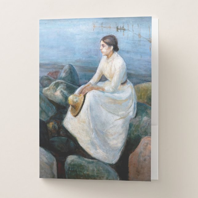 Edvard Munch - Summer Night, Inger on the Beach Pocket Folder (Front)