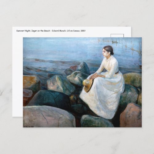 Edvard Munch _ Summer Night Inger on the Beach Postcard