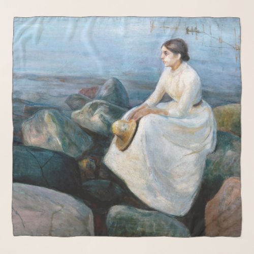 Edvard Munch _ Summer Night Inger on the Beach Scarf