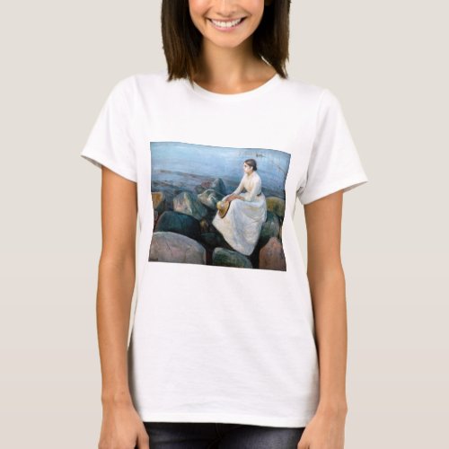 Edvard Munch _ Summer Night Inger on the Beach T_Shirt