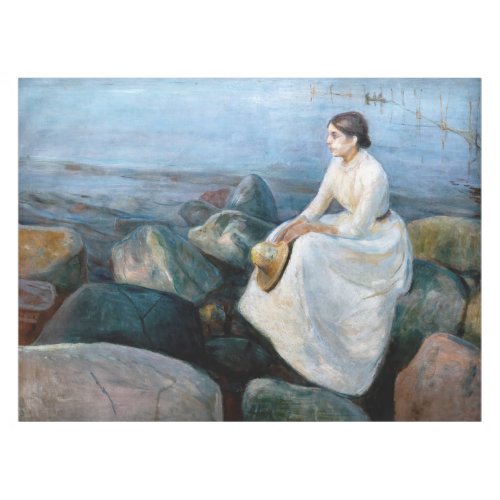 Edvard Munch _ Summer Night Inger on the Beach Tablecloth