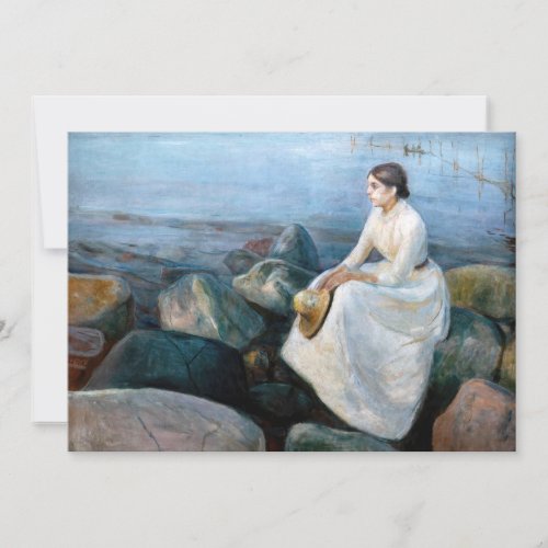 Edvard Munch _ Summer Night Inger on the Beach Thank You Card