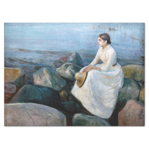 Edvard Munch _ Summer Night Inger on the Beach Tissue Paper