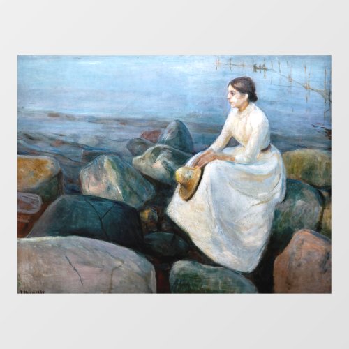 Edvard Munch _ Summer Night Inger on the Beach Window Cling