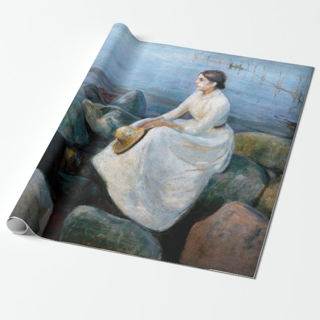 Edvard Munch - Summer Night, Inger on the Beach Wrapping Paper (Unrolled)