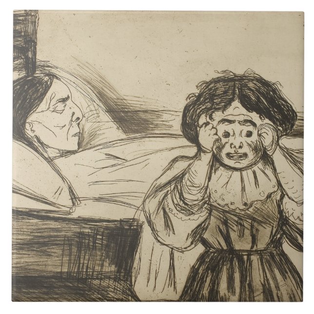 Edvard Munch - The Dead Mother and Her Child Ceramic Tile (Front)