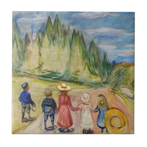 Edvard Munch _ The Fairytale Forest Ceramic Tile