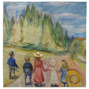 Edvard Munch - The Fairytale Forest Cloth Napkin