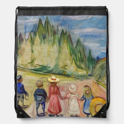 Edvard Munch _ The Fairytale Forest Drawstring Bag