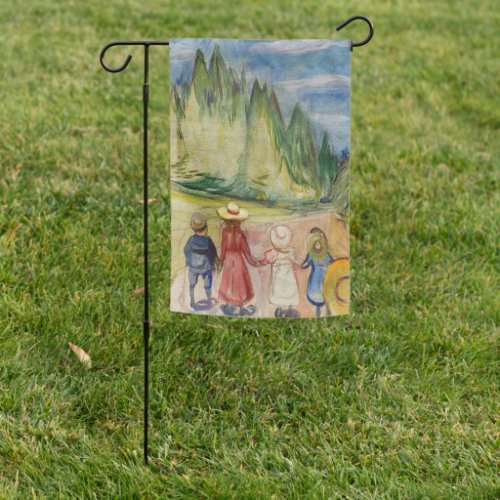 Edvard Munch _ The Fairytale Forest Garden Flag