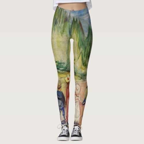 Edvard Munch _ The Fairytale Forest Leggings