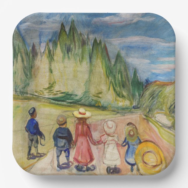 Edvard Munch - The Fairytale Forest Paper Plates (Front)