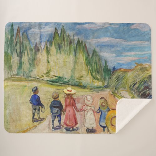 Edvard Munch _ The Fairytale Forest Sherpa Blanket