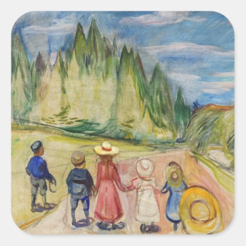 Edvard Munch _ The Fairytale Forest Square Sticker