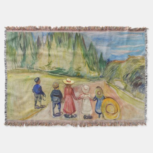 Edvard Munch _ The Fairytale Forest Throw Blanket