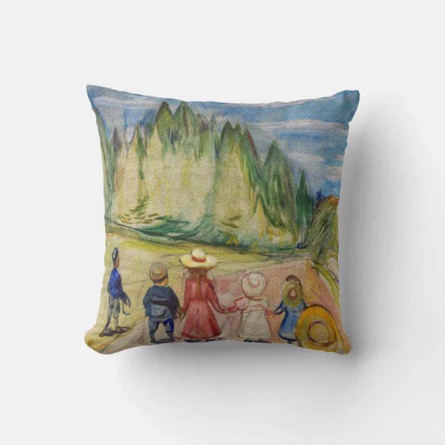 Edvard Munch - The Fairytale Forest Throw Pillow (Front)