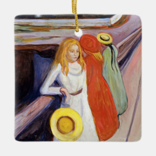 Edvard Munch - The Girls on the Bridge 1901 Ceramic Ornament