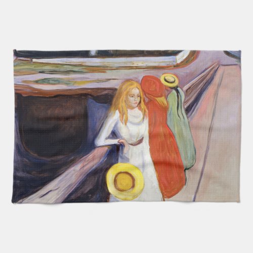 Edvard Munch _ The Girls on the Bridge 1901 Kitchen Towel