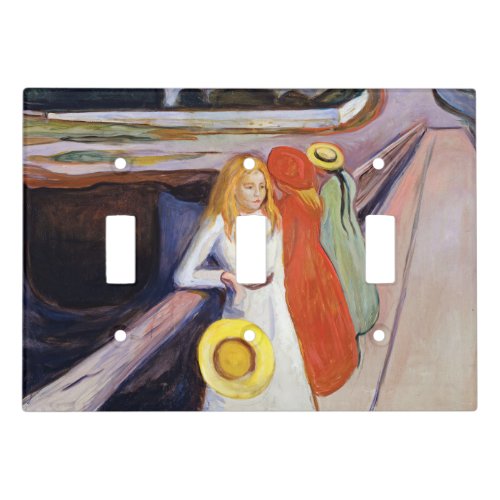 Edvard Munch _ The Girls on the Bridge 1901 Light Switch Cover