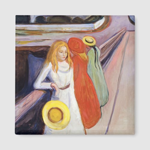 Edvard Munch _ The Girls on the Bridge 1901 Magnet