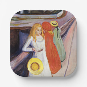 Edvard Munch - The Girls on the Bridge 1901 Paper Plates
