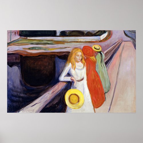 Edvard Munch _ The Girls on the Bridge 1901 Poster