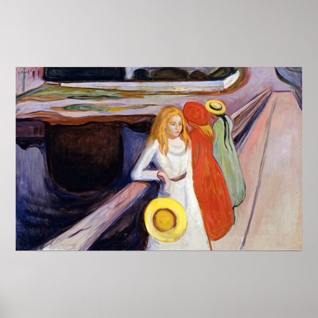 Edvard Munch - The Girls on the Bridge 1901 Poster (Front)