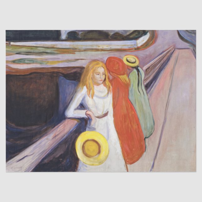Edvard Munch - The Girls on the Bridge 1901 Tissue Paper (Front)