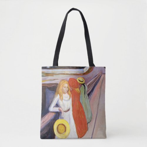 Edvard Munch _ The Girls on the Bridge 1901 Tote Bag