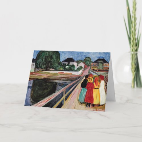 Edvard Munch _ The Girls on the Bridge 1902 Card