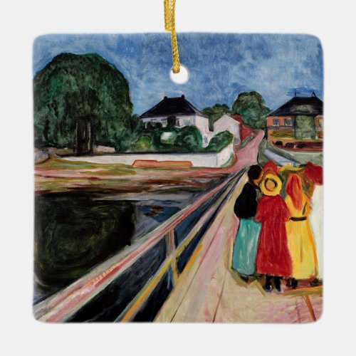 Edvard Munch _ The Girls on the Bridge 1902 Ceramic Ornament