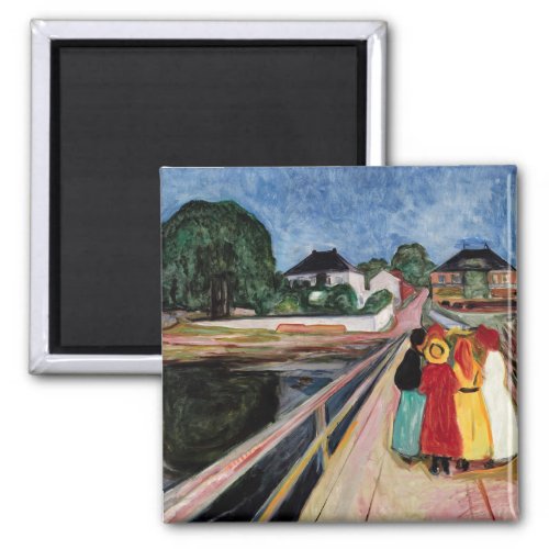Edvard Munch _ The Girls on the Bridge 1902 Magnet