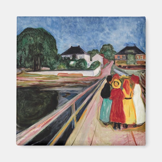 Edvard Munch - The Girls on the Bridge 1902 Magnet (Front)