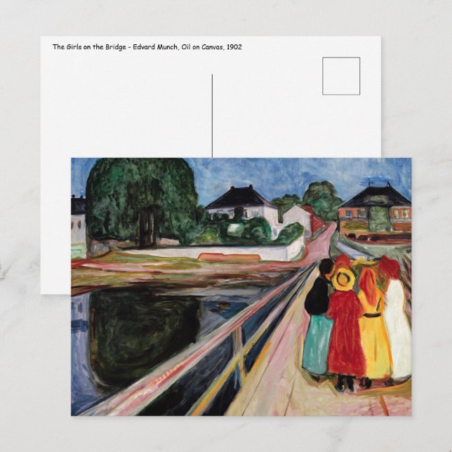 Edvard Munch - The Girls on the Bridge 1902 Postcard (Front/Back)